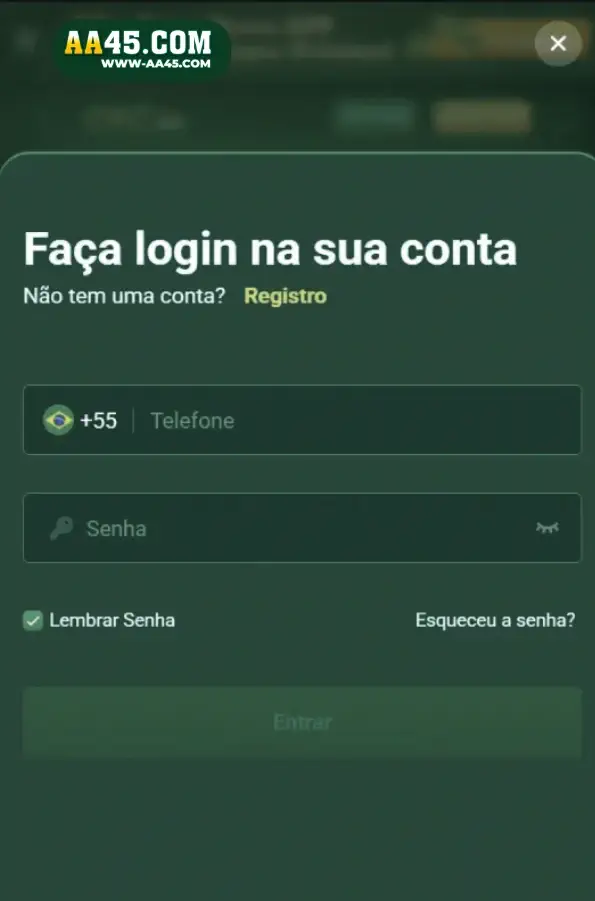 aa45 registrar e login